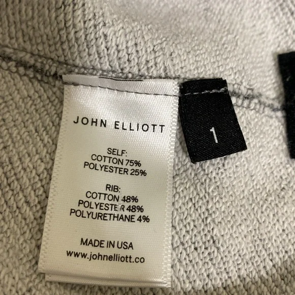 John Elliott Villian Pullover Slim Fit Terry Small